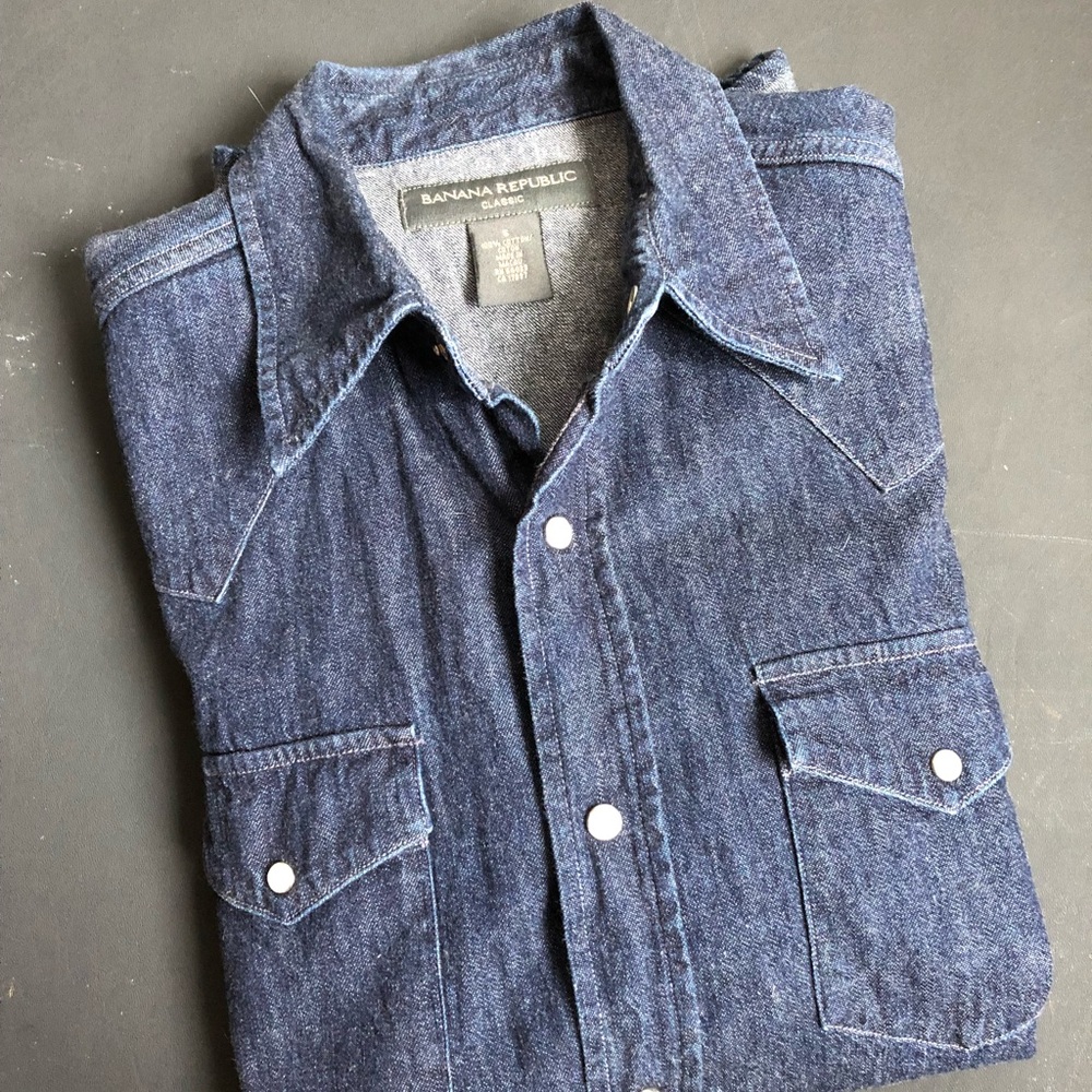Banana Republic Dark Denim Western Shirt